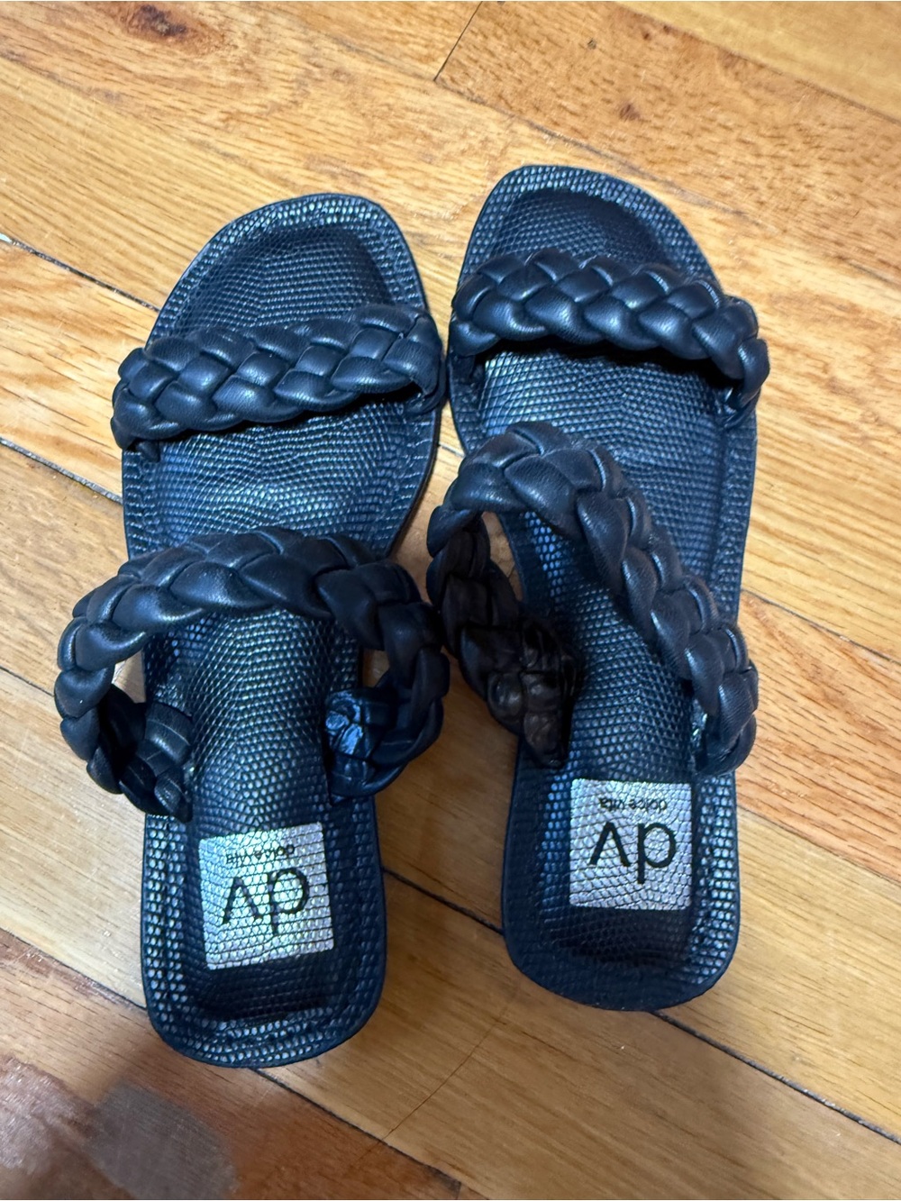 DV Black Braided Slide Sandals